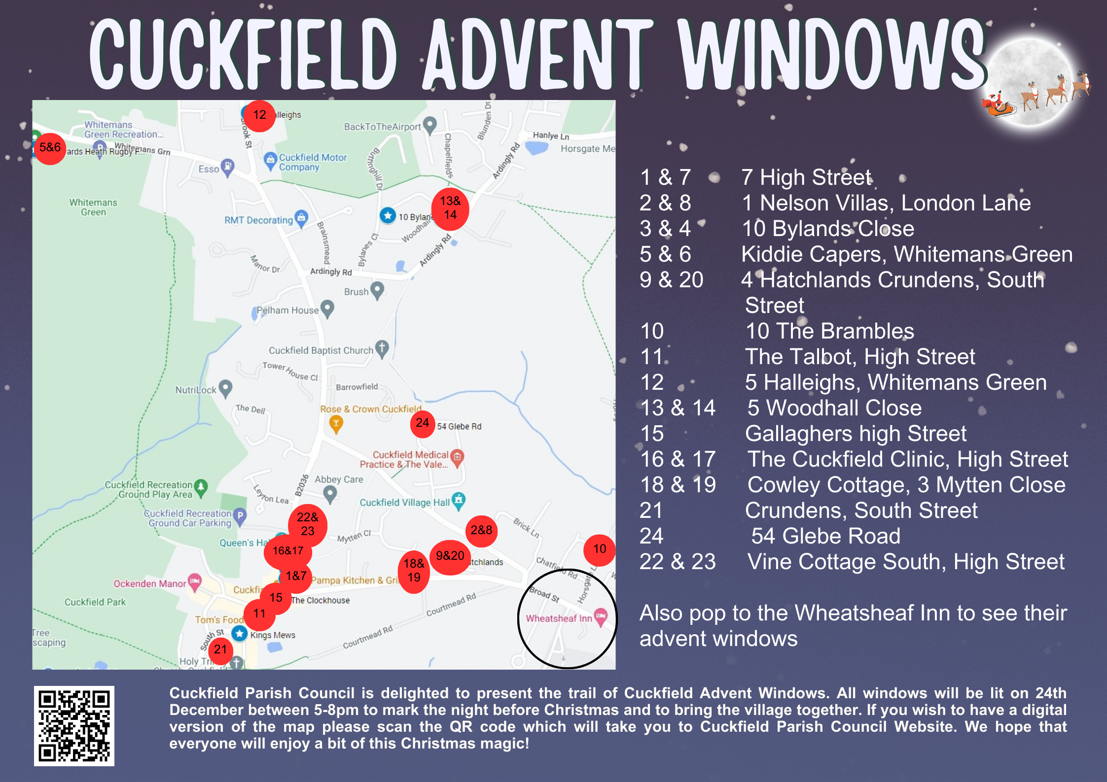 Cuckfield Advent Windows Trail Map 2024 Qr